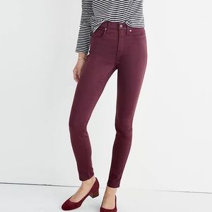 Madewell Burgundy High-Rise Skinny Jeans